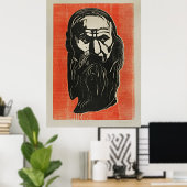 Edvard Munch - Hoofd van een oud Man met baard Poster (Thuiskantoor)
