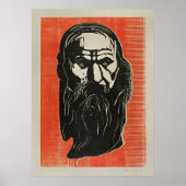 Edvard Munch - Hoofd van een oud Man met baard Poster (Voorkant)