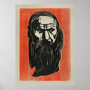 Edvard Munch - Hoofd van een oud Man met baard Poster