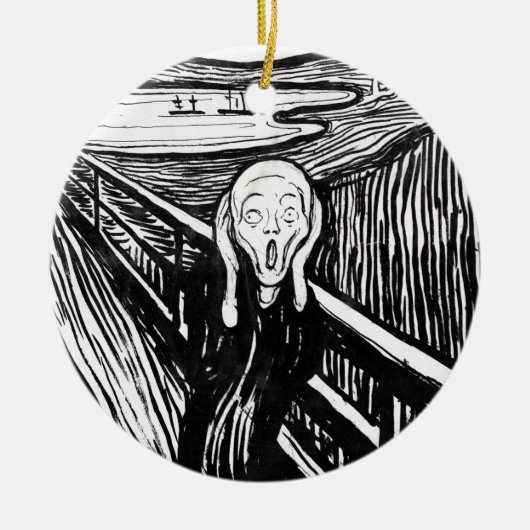 Edvard Munch Illustratie van het scherm Keramisch Ornament (Voorkant)