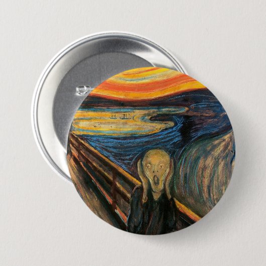 Edvard Munch is het spookbeeld Ronde Button 7,6 Cm (Voorkant /achterkant)