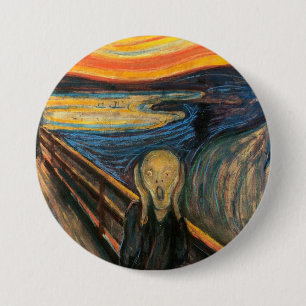 Edvard Munch is het spookbeeld Ronde Button 7,6 Cm