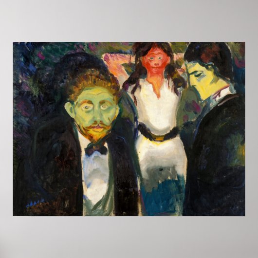 Edvard Munch - Jaloezie Poster (Voorkant)