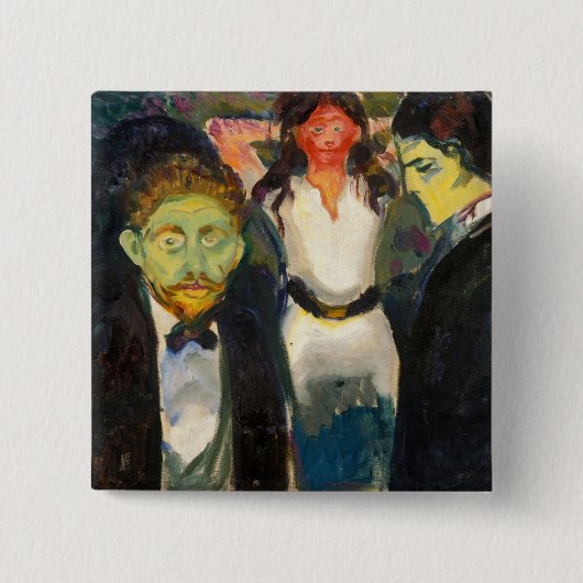 Edvard Munch - Jealousy Vierkante Button 5,1 Cm (Voorkant)