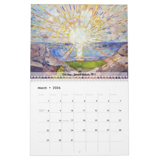 Edvard Munch Kalender (Mar 2026)