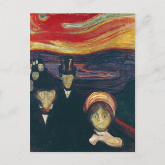 Edvard Munch Klassiek schilderij, Angst (1894) Briefkaart (Voorkant)