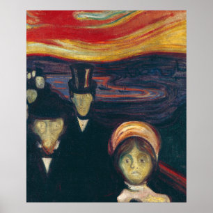 Edvard Munch Klassiek schilderij, Angst (1894) Poster