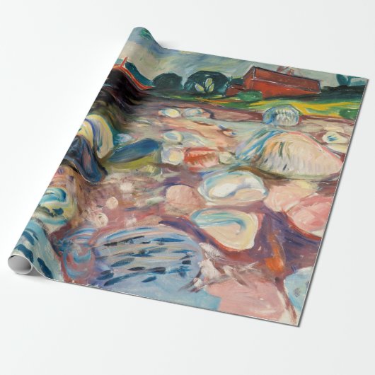 Edvard Munch - Kust met Rode Huis Cadeaupapier (Uitgerold)
