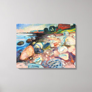 Edvard Munch - Kust met Rode Huis Canvas Afdruk