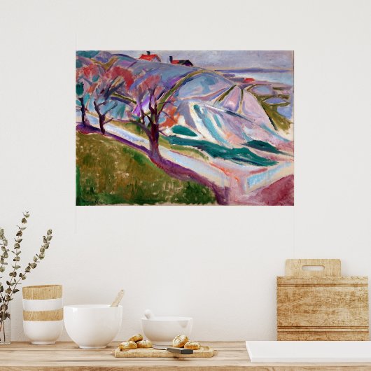 Edvard Munch Landscape, Kragerø Poster (Keuken)