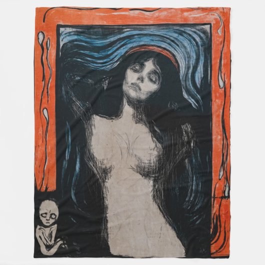 Edvard Munch - Madonna Lithografie Fleece Deken (Voorkant)