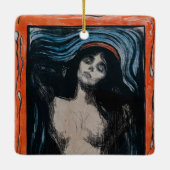 Edvard Munch - Madonna Lithografie Keramisch Ornament (Achterkant)