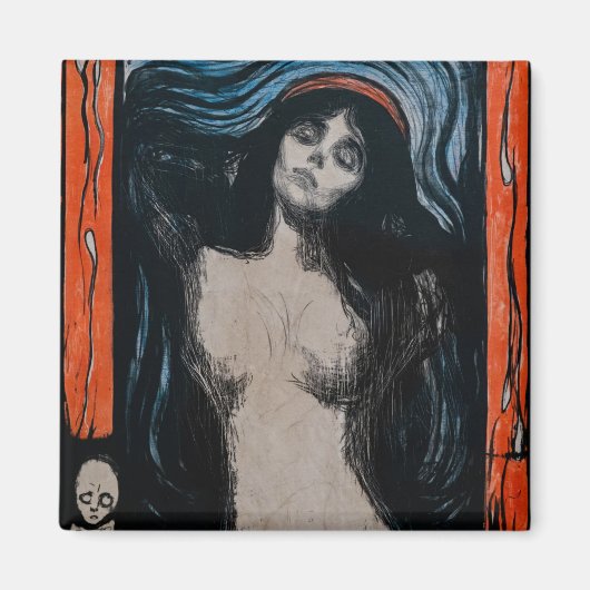 Edvard Munch - Madonna Lithografie Magneet (Voorkant)