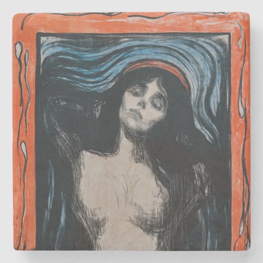 Edvard Munch - Madonna Lithografie Stenen Onderzetter (Voorkant)