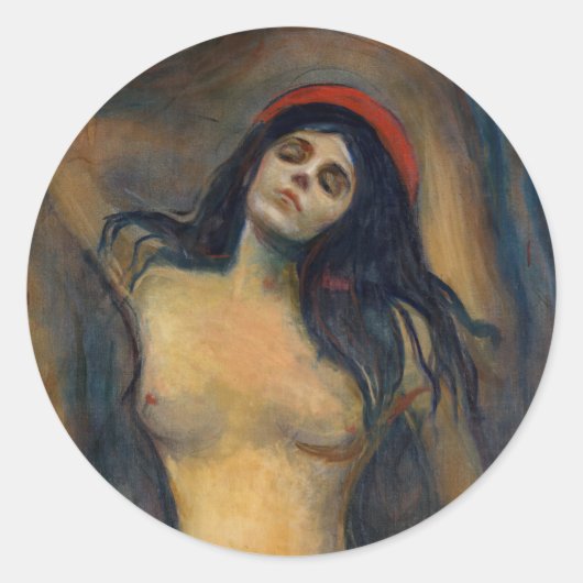 Edvard Munch - Madonna Ronde Sticker (Voorkant)