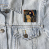 Edvard Munch - Madonna Vierkante Button 5,1 Cm (In situ)