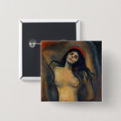 Edvard Munch - Madonna Vierkante Button 5,1 Cm (Voorkant /achterkant)