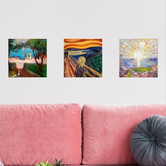 Edvard Munch - Masterstukselectie Muurkunst Sets (Woonkamer)