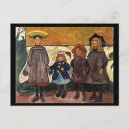 Edvard Munch, meisjes in Asgardstrand, schilderen Briefkaart
