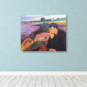 Edvard Munch - Melancholie 1894 Canvas Afdruk (Insitu (Houten vloer))