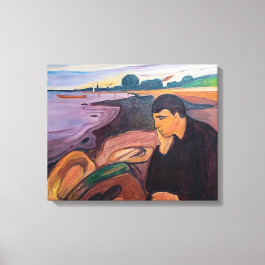 Edvard Munch - Melancholie 1894 Canvas Afdruk (Voorkant)