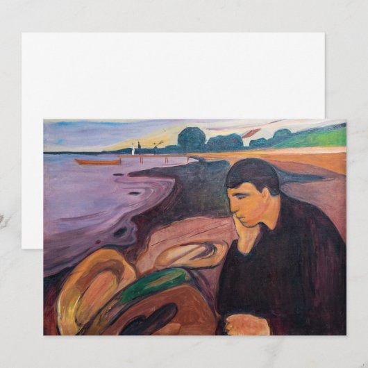 Edvard Munch - Melancholy 1894 Bedankkaart (Voorkant / Achterkant)