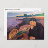 Edvard Munch - Melancholy 1894 Briefkaart (Voorkant / Achterkant)