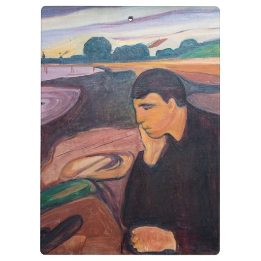 Edvard Munch - Melancholy 1894 Klembord (Achterkant)