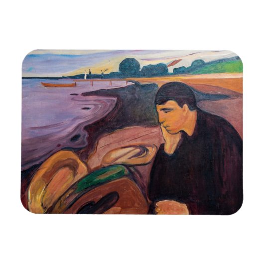 Edvard Munch - Melancholy 1894 Magneet (Horizontaal)