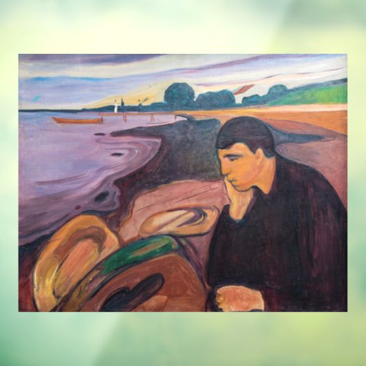 Edvard Munch - Melancholy 1894 Raamsticker (Vel 3)