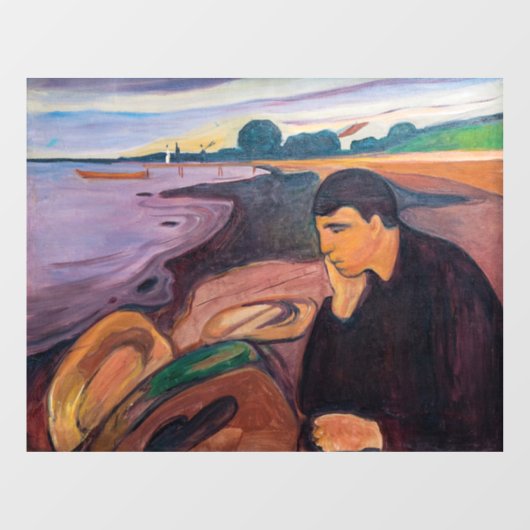 Edvard Munch - Melancholy 1894 Raamsticker (Vel)