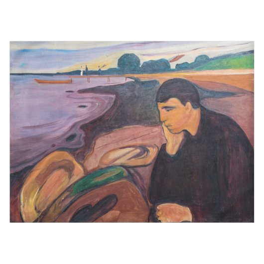 Edvard Munch - Melancholy 1894 Tafelkleed (Voorkant (Horizontaal))
