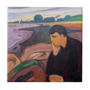 Edvard Munch - Melancholy 1894 Tegeltje