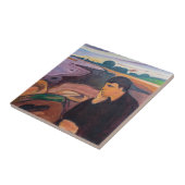 Edvard Munch - Melancholy 1894 Tegeltje (Zijkant)