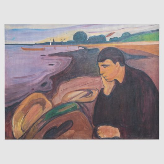 Edvard Munch - Melancholy 1894 Tissuepapier (Voorkant)