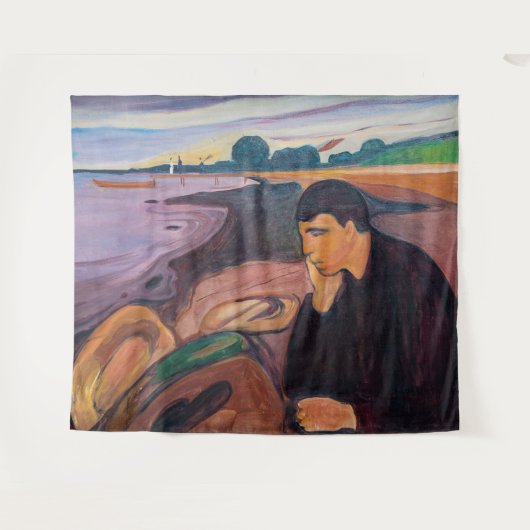 Edvard Munch - Melancholy 1894 Wandkleed (Voorkant (horizontaal))