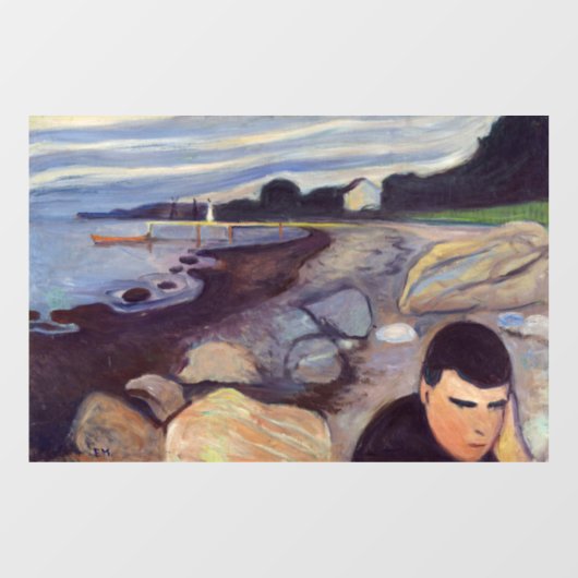 Edvard Munch - Melancholy Raamsticker (Vel)