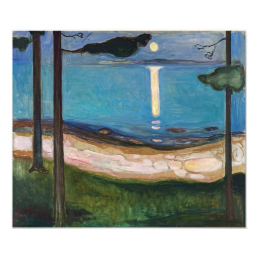 Edvard Munch - Moonlight Foto Afdruk (Voorkant)