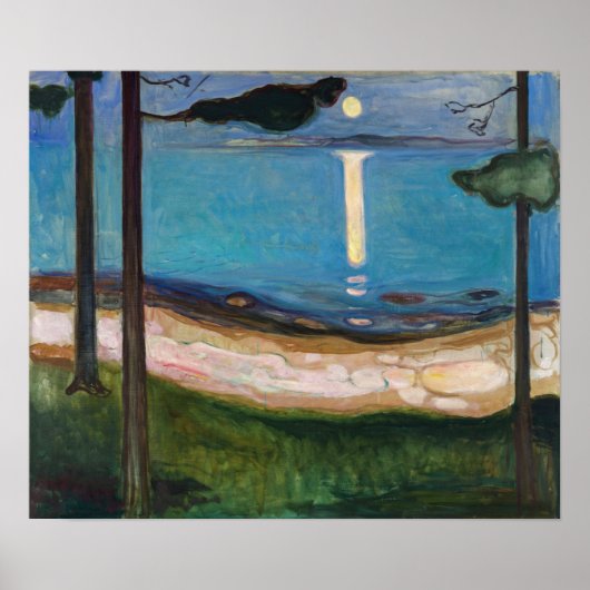 Edvard Munch - Moonlight Poster (Voorkant)