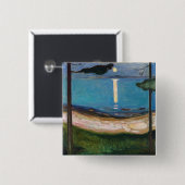 Edvard Munch - Moonlight Vierkante Button 5,1 Cm (Voorkant /achterkant)
