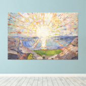 Edvard Munch Muurschildering De Zon (gestolen) (19 Canvas Afdruk (Insitu (Houten vloer))