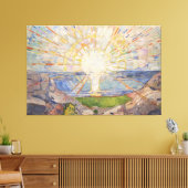 Edvard Munch Muurschildering De Zon (gestolen) (19 Canvas Afdruk (Insitu (Woonkamer))
