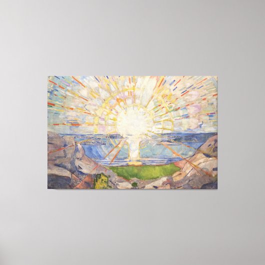 Edvard Munch Muurschildering De Zon (gestolen) (19 Canvas Afdruk (Voorkant)