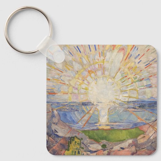 Edvard Munch Muurschildering De Zon (gestolen) (19 Sleutelhanger (Voorkant)