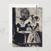 Edvard Munch Night Cafe Briefkaart (Voorkant / Achterkant)