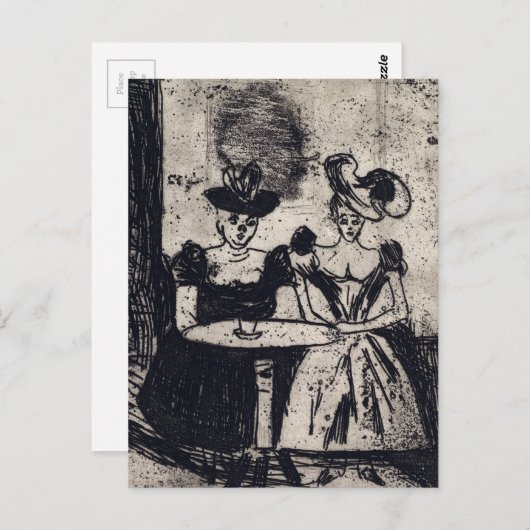 Edvard Munch Night Cafe Briefkaart (Voorkant / Achterkant)