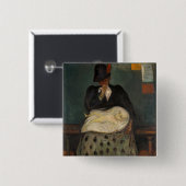 Edvard Munch - Overerving Vierkante Button 5,1 Cm (Voorkant /achterkant)