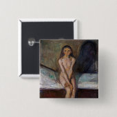 Edvard Munch - Puberteit Vierkante Button 5,1 Cm (Voorkant /achterkant)