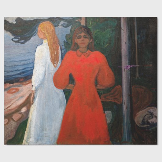 Edvard Munch - Rood en Wit Cadeaupapier (Vlak)