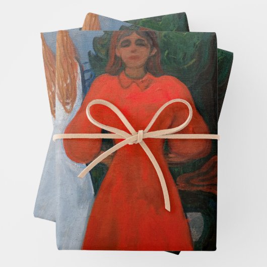 Edvard Munch - Rood en Wit Inpakpapier Vel (In situ)